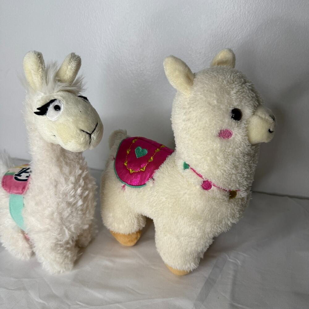Mascot Factory Tina Llama Plush Set of 2 Stuffed Animals With Outfits